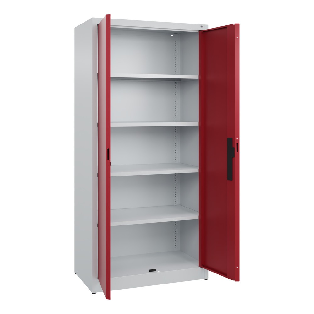 Productafbeelding nr. 4: Draaideurkast C+P, 5 OH, hxbxd 1950 x 930 x 500 mm, lichtgrijs, robijnrood