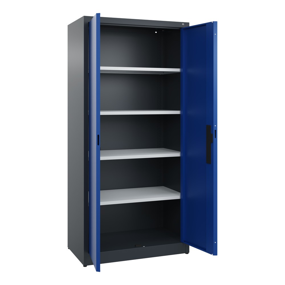 Productafbeelding nr. 4: Draaideurkast C+P, 5 OH, hxbxd 1950 x 930 x 500 mm, antracietgrijs, gentiaanblauw