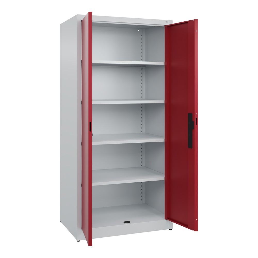 Productafbeelding nr. 4: Draaideurkast C+P, 5 OH, hxbxd 1950 x 930 x 600 mm, robijnrood, lichtgrijs