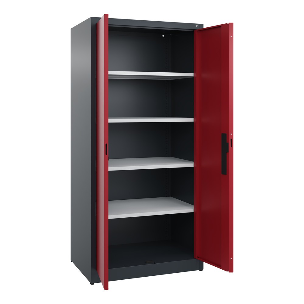 Productafbeelding nr. 4: Draaideurkast C+P, 5 OH, hxbxd 1950 x 930 x 600 mm, robijnrood, antracietgrijs