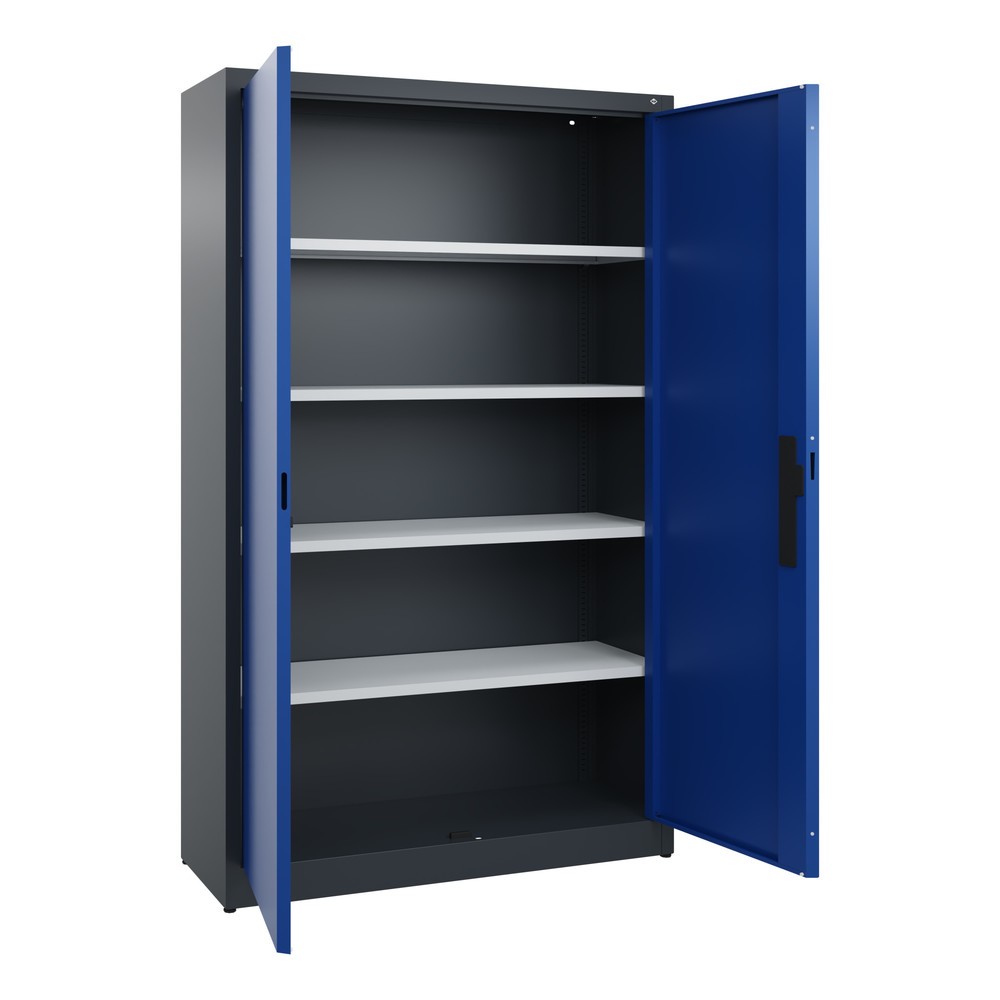 Productafbeelding nr. 4: Draaideurkast C+P, 5 OH, hxbxd 1950 x 1.200 x 400 mm, antracietgrijs, gentiaanblauw