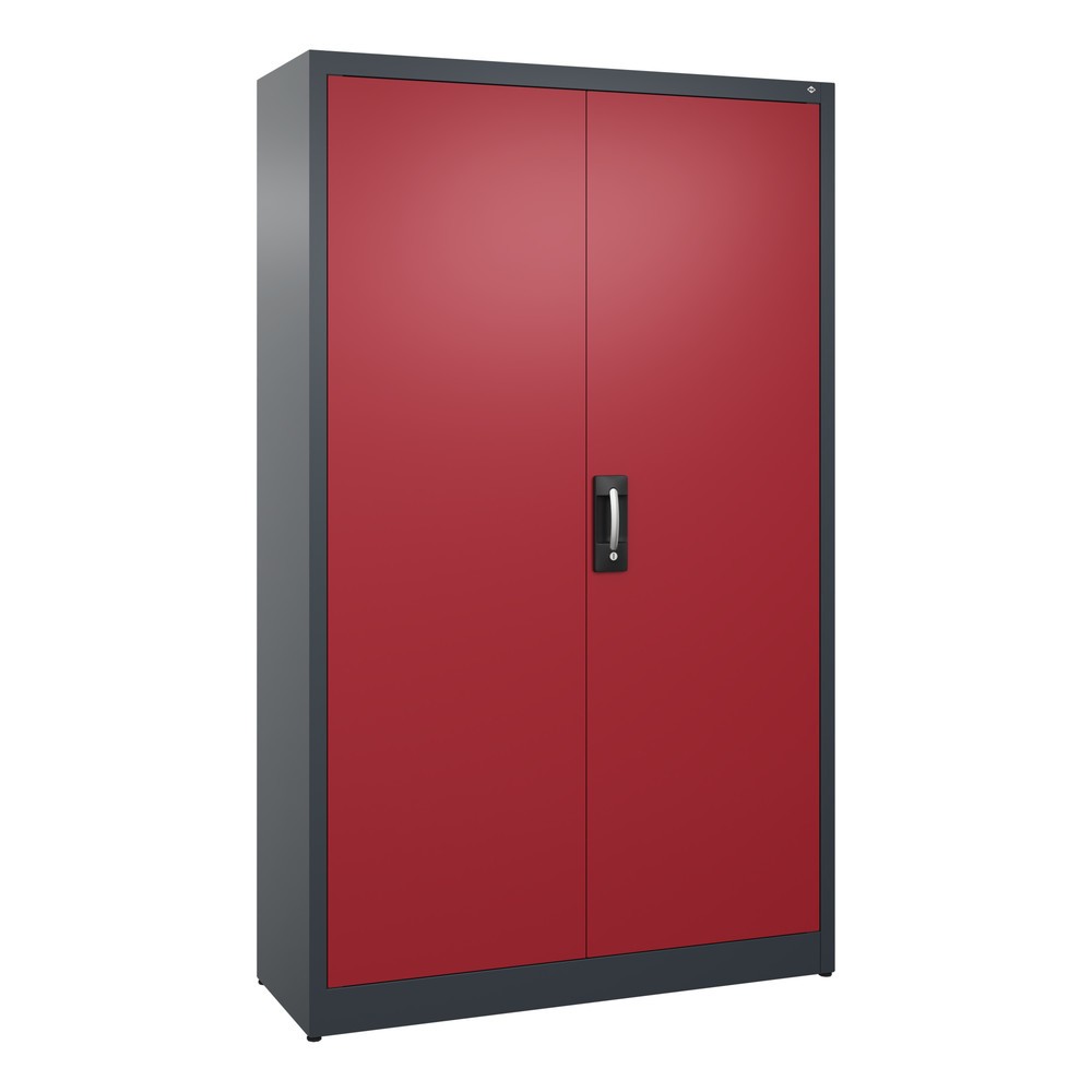 Productafbeelding nr. 1: Draaideurkast C+P, 5 OH, hxbxd 1950 x 1.200 x 400 mm, antracietgrijs, robijnrood