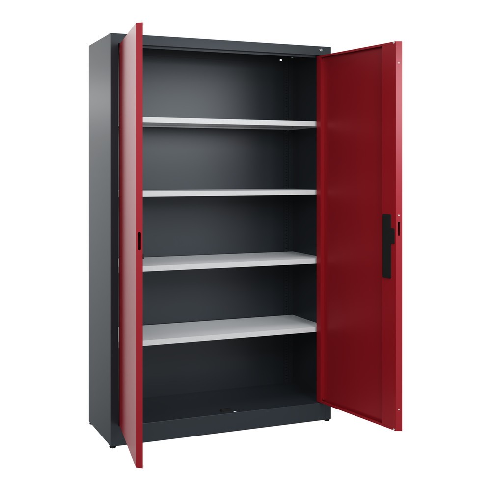 Productafbeelding nr. 4: Draaideurkast C+P, 5 OH, hxbxd 1950 x 1.200 x 400 mm, antracietgrijs, robijnrood