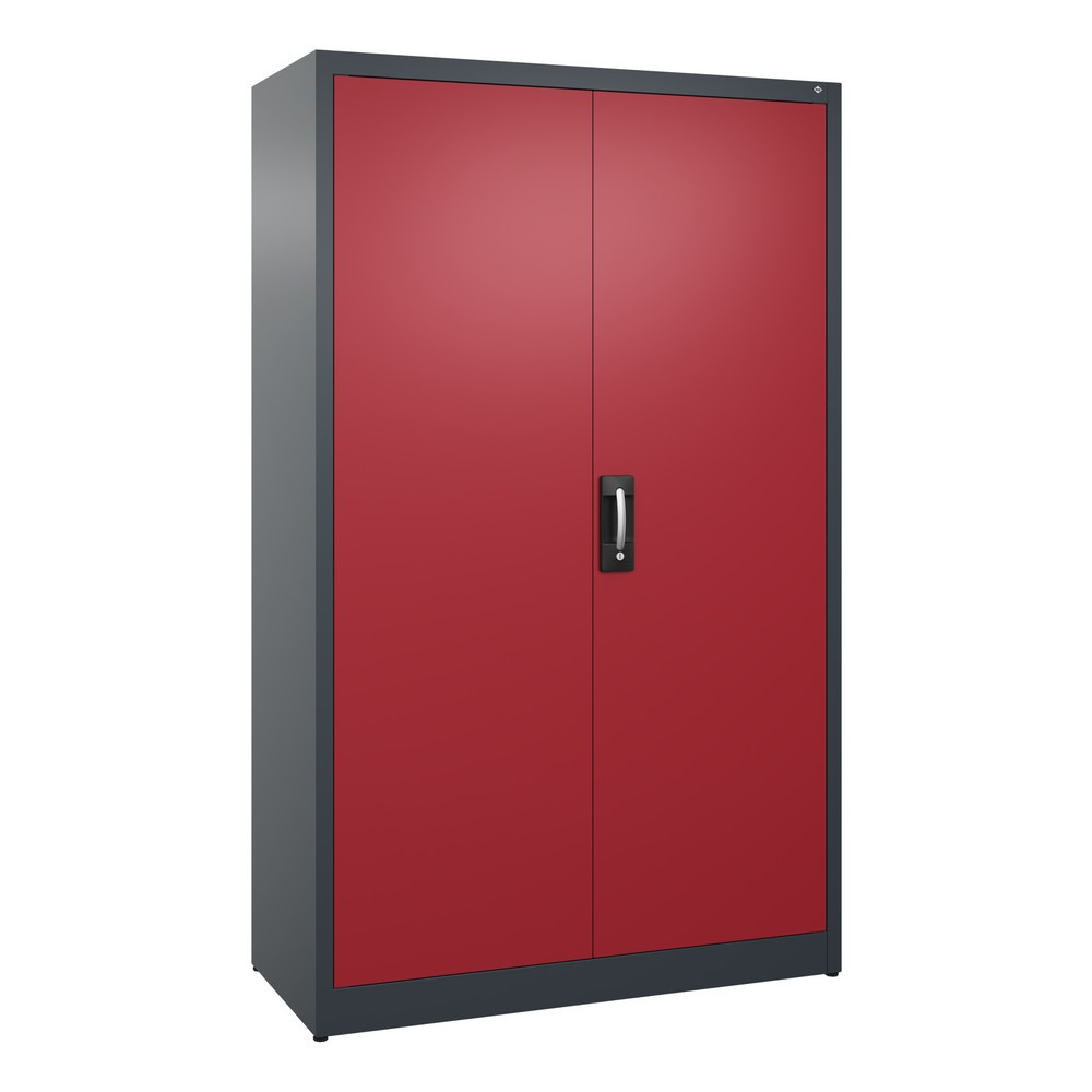 Productafbeelding nr. 1: Draaideurkast C+P, 5 OH, hxbxd 1950 x 1.200 x 500 mm, antracietgrijs, robijnrood