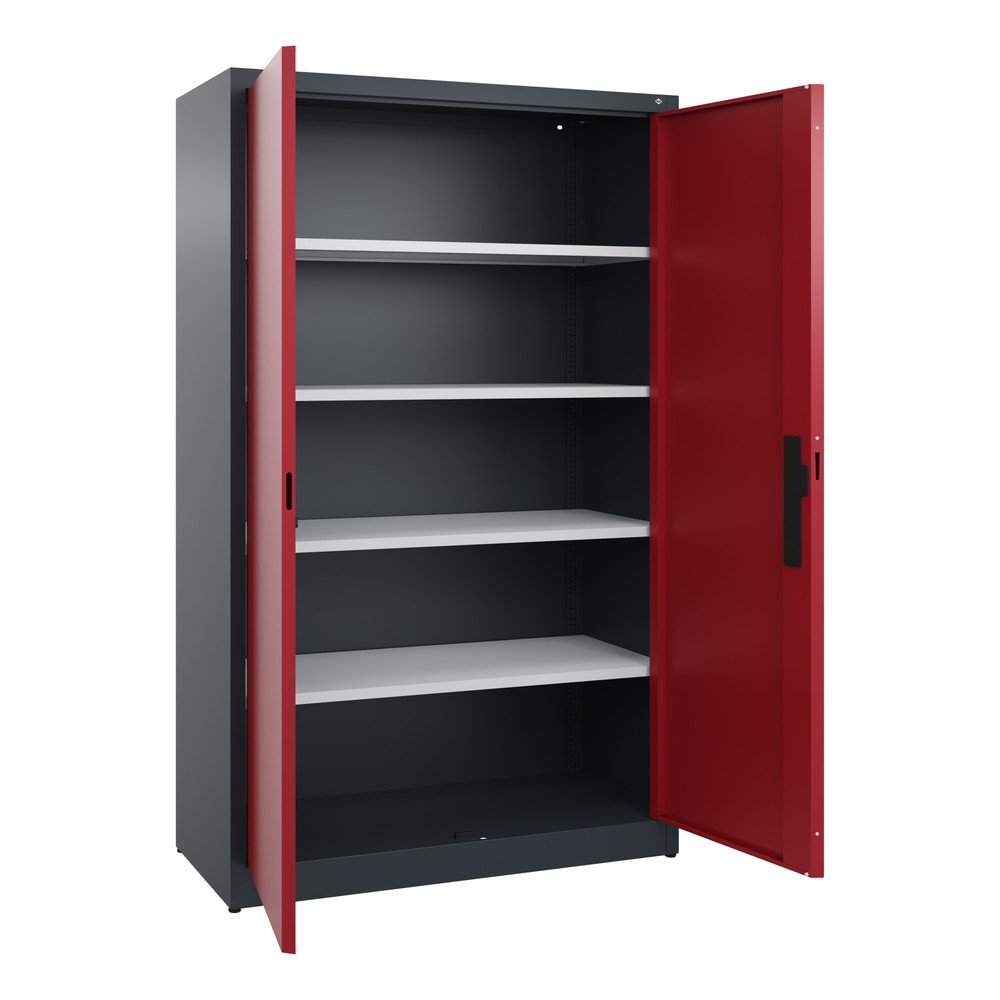 Productafbeelding nr. 4: Draaideurkast C+P, 5 OH, hxbxd 1950 x 1.200 x 500 mm, antracietgrijs, robijnrood