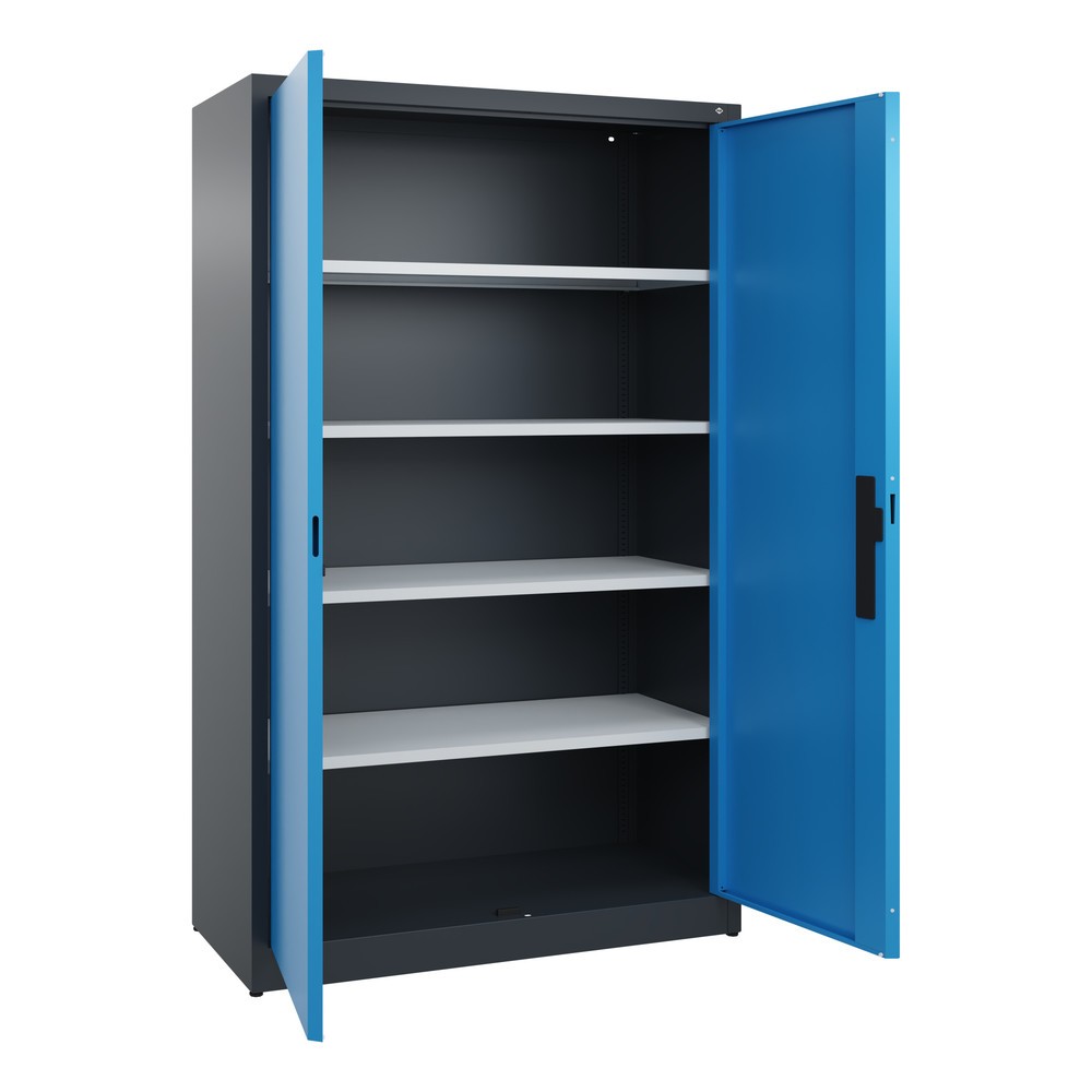 Productafbeelding nr. 4: Draaideurkast C+P, 5 OH, hxbxd 1950 x 1.200 x 500 mm, antracietgrijs, lichtblauw