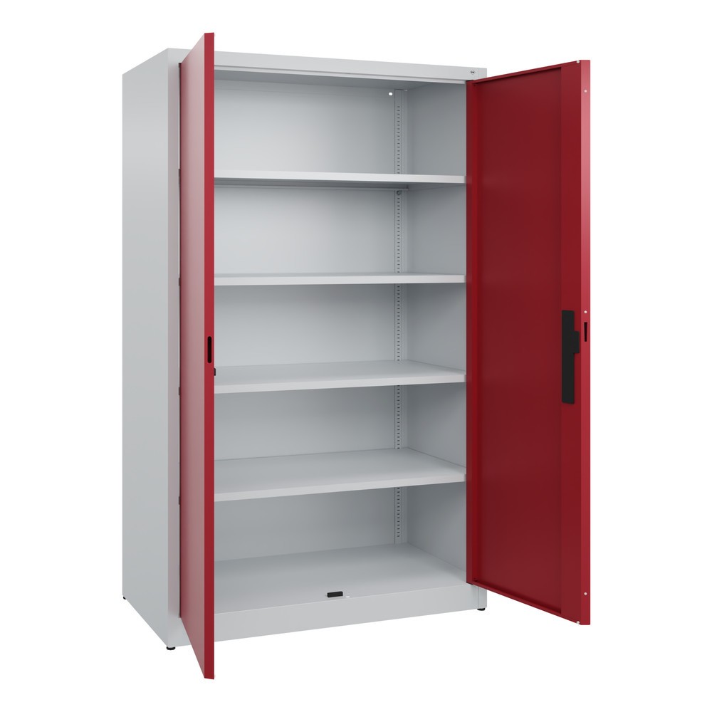 Productafbeelding nr. 4: Draaideurkast C+P, 5 OH, hxbxd 1950 x 1.200 x 600 mm, lichtgrijs, robijnrood