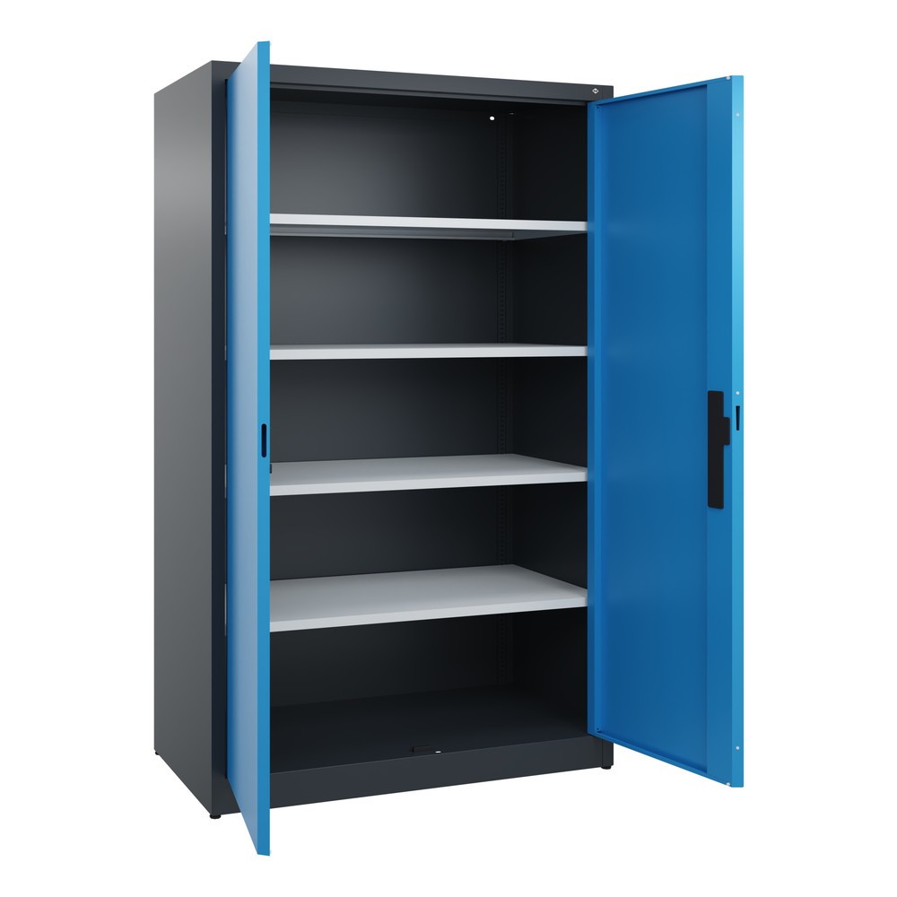 Productafbeelding nr. 4: Draaideurkast C+P, 5 OH, hxbxd 1950 x 1.200 x 600 mm, antracietgrijs, lichtblauw