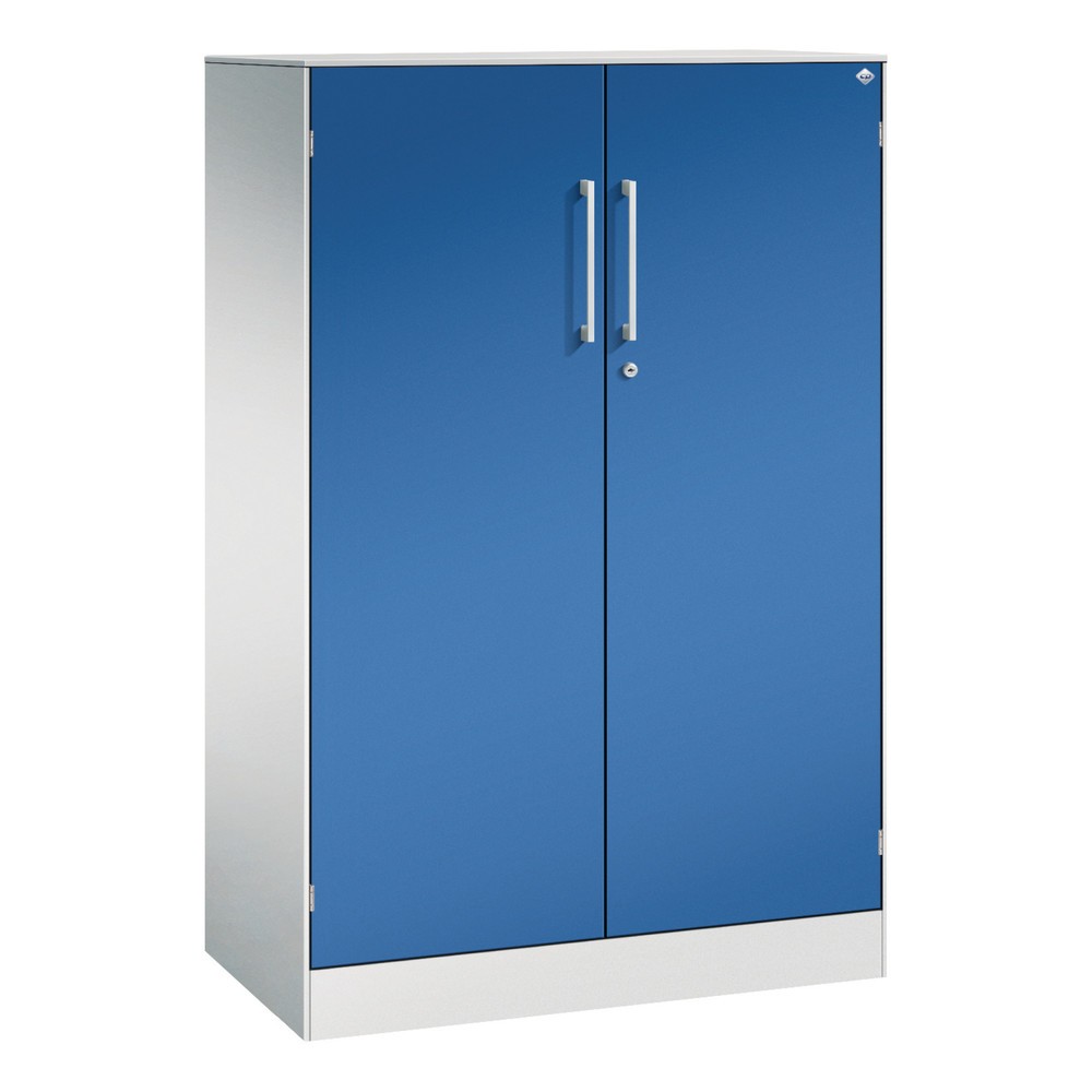 Product afbeelding: Draaideurkast C+P Asisto, 3 OH, breedte 800 mm, lichtgrijs, gentiaanblauw