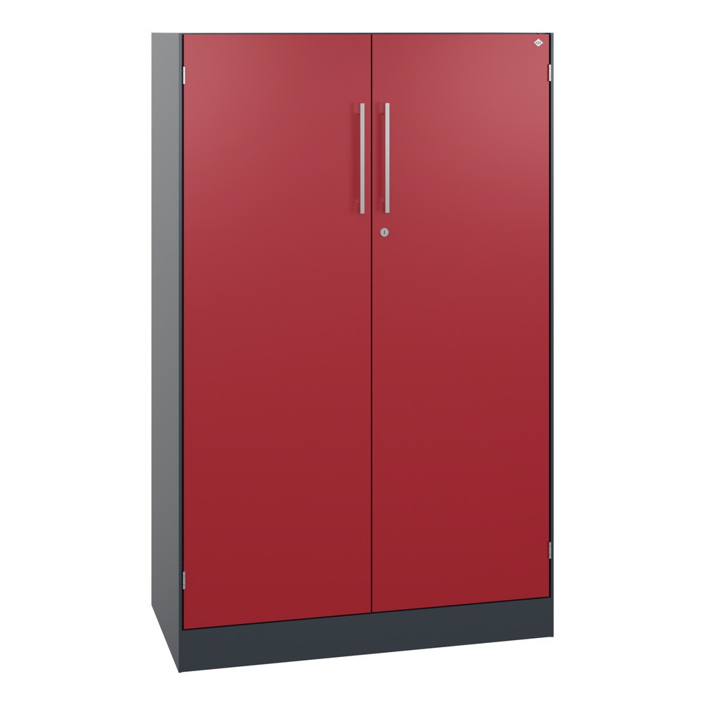 Productafbeelding nr. 1: Draaideurkast C+P Asisto, 3 OH, breedte 800 mm, antracietgrijs, robijnrood