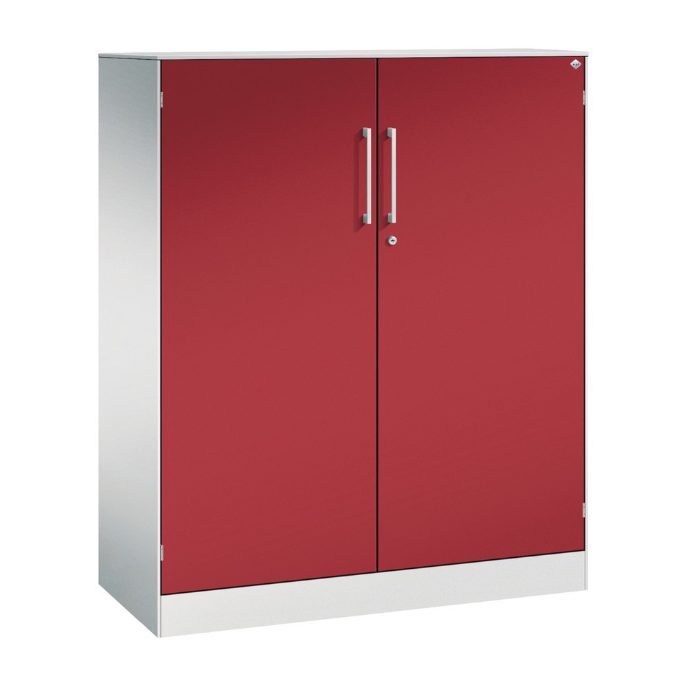 Productafbeelding nr. 1: Draaideurkast C+P Asisto, 3 OH, breedte 1.000 mm, lichtgrijs, robijnrood