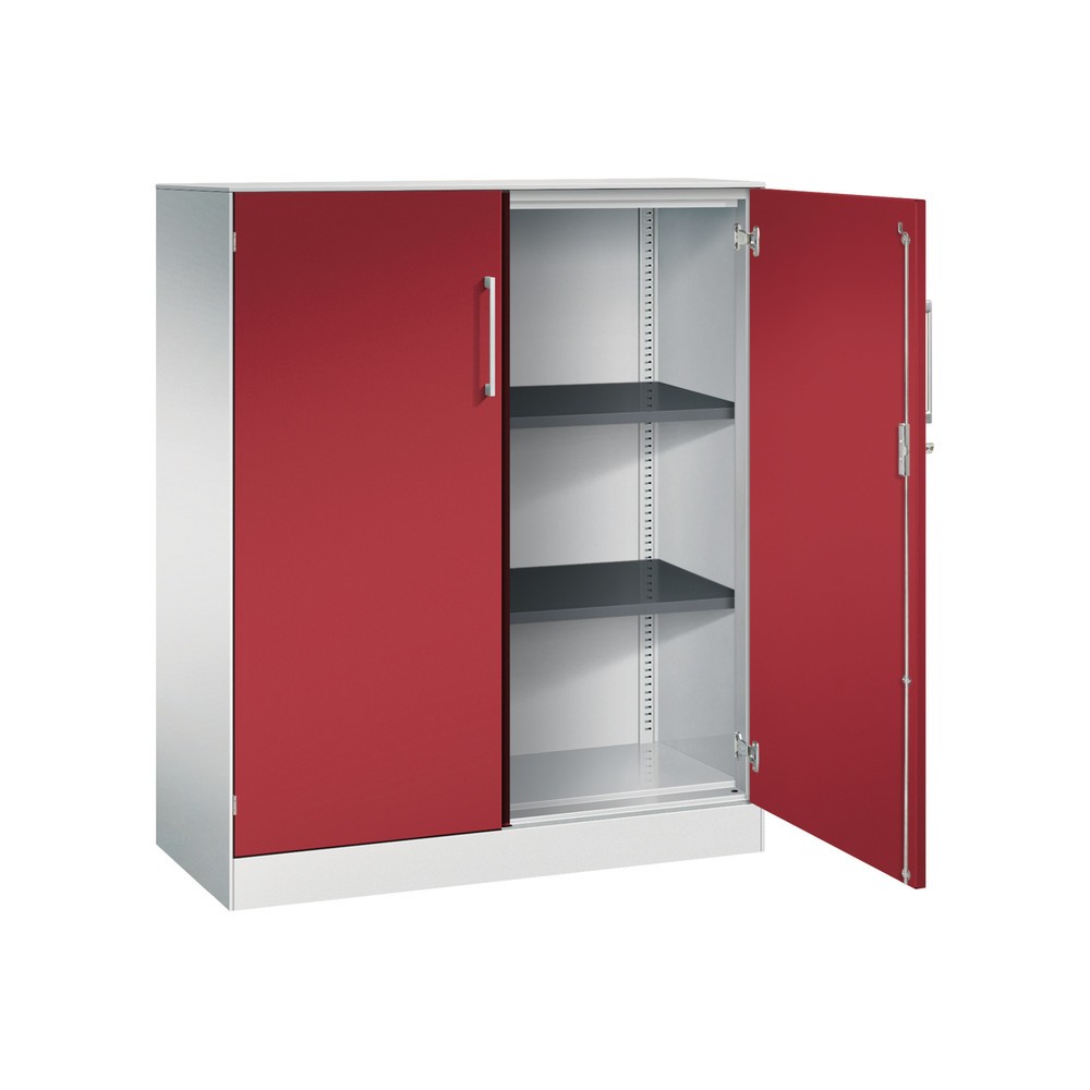 Productafbeelding nr. 3: Draaideurkast C+P Asisto, 3 OH, breedte 1.000 mm, lichtgrijs, robijnrood