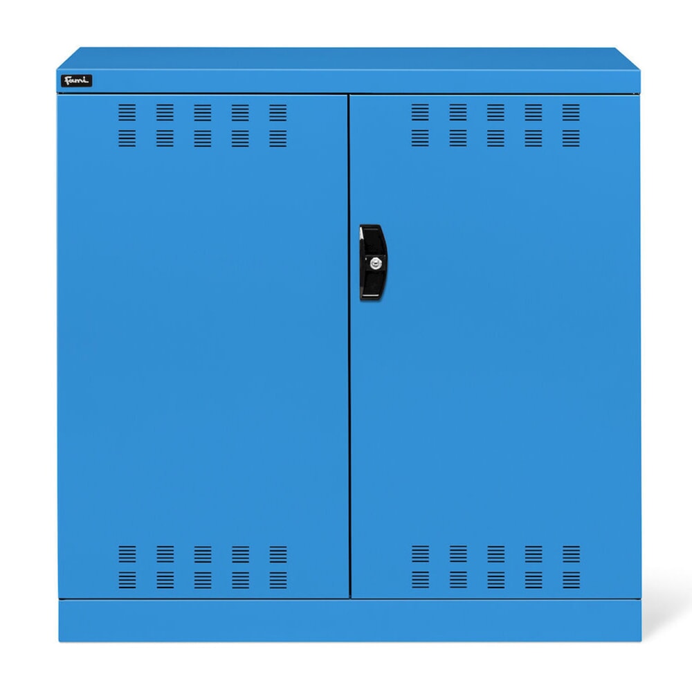 Productafbeelding nr. 2: Draaideurkast Fami PERFOM, 2 legborden, geperforeerde draaideuren, hxbxd 1.000 x 1.023 x 555 mm, lichtblauw