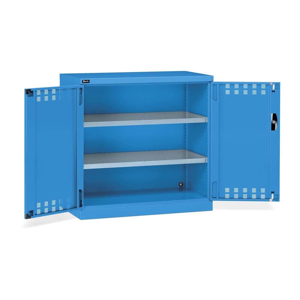 Productafbeelding nr. 3: Draaideurkast Fami PERFOM, 2 legborden, geperforeerde draaideuren, hxbxd 1.000 x 1.023 x 555 mm, lichtblauw