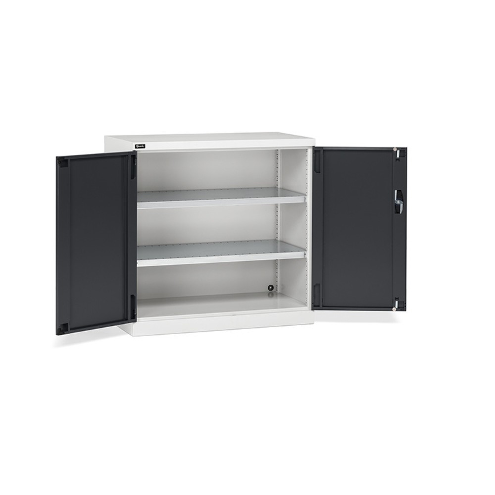 Product afbeelding: Draaideurkast Fami PERFOM, 2 legborden, hxbxd 1.000 x 1.023 x 555 mm, lichtgrijs, antraciet