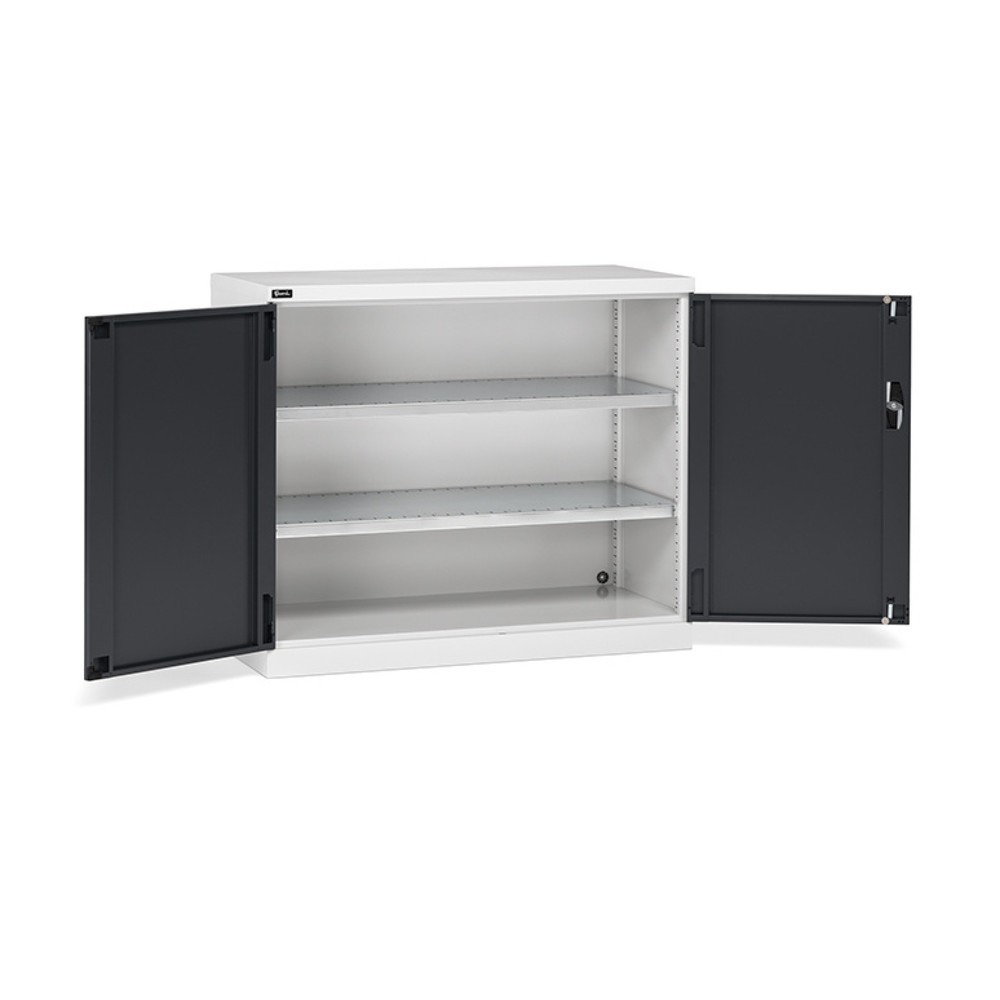 Product afbeelding: Draaideurkast Fami PERFOM, 2 legborden, hxbxd 1.000 x 1.193 x 555 mm, lichtgrijs, antraciet