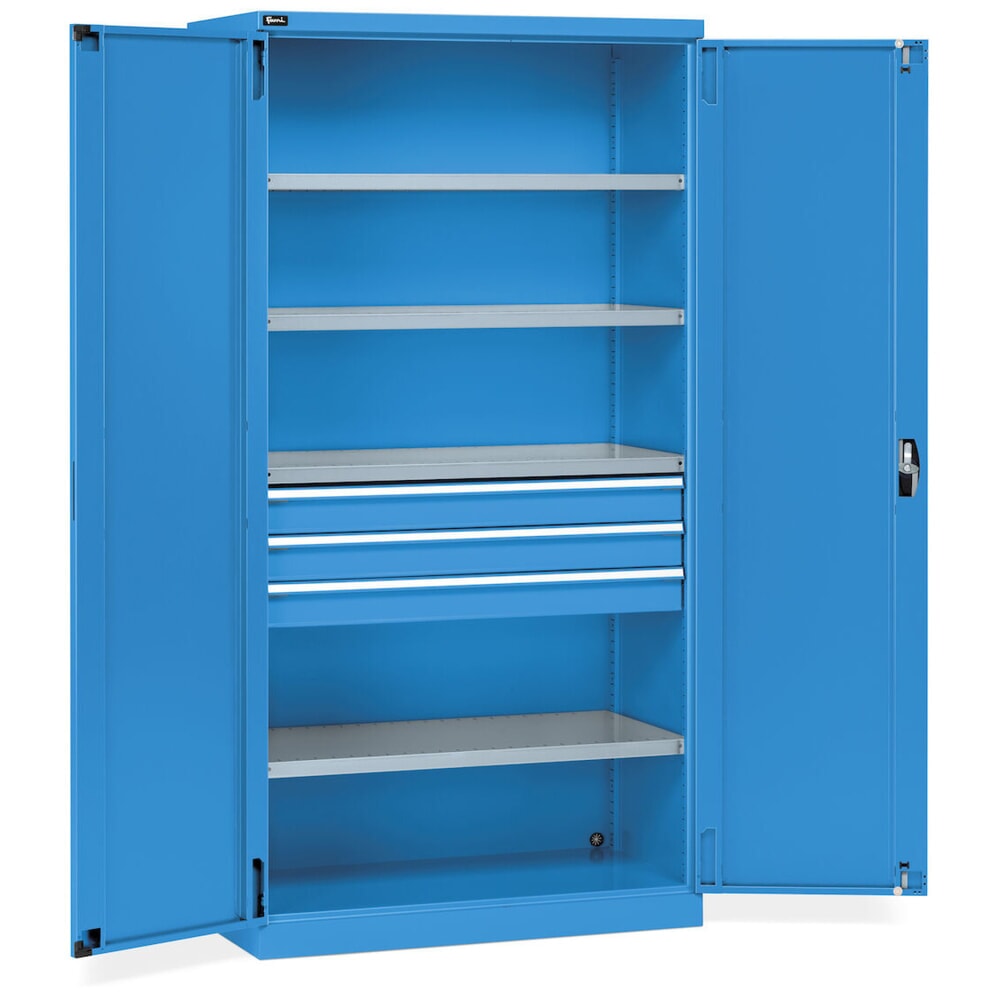 Productafbeelding nr. 3: Draaideurkast Fami PERFOM, 3 lades, 4 legborden, hxbxd 2.000 x 1.023 x 726 mm, lichtblauw