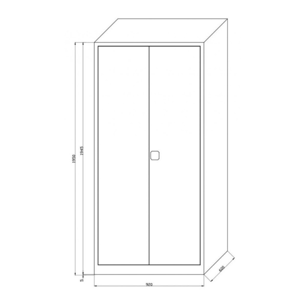 Productafbeelding nr. 2: Stalen kast HEMMDAL HS-XBT, 5 OH, hxbxd 1950 x 1200 x 500 mm, gepoedercoate legborden, lichtgrijs / gentiaanblauw
