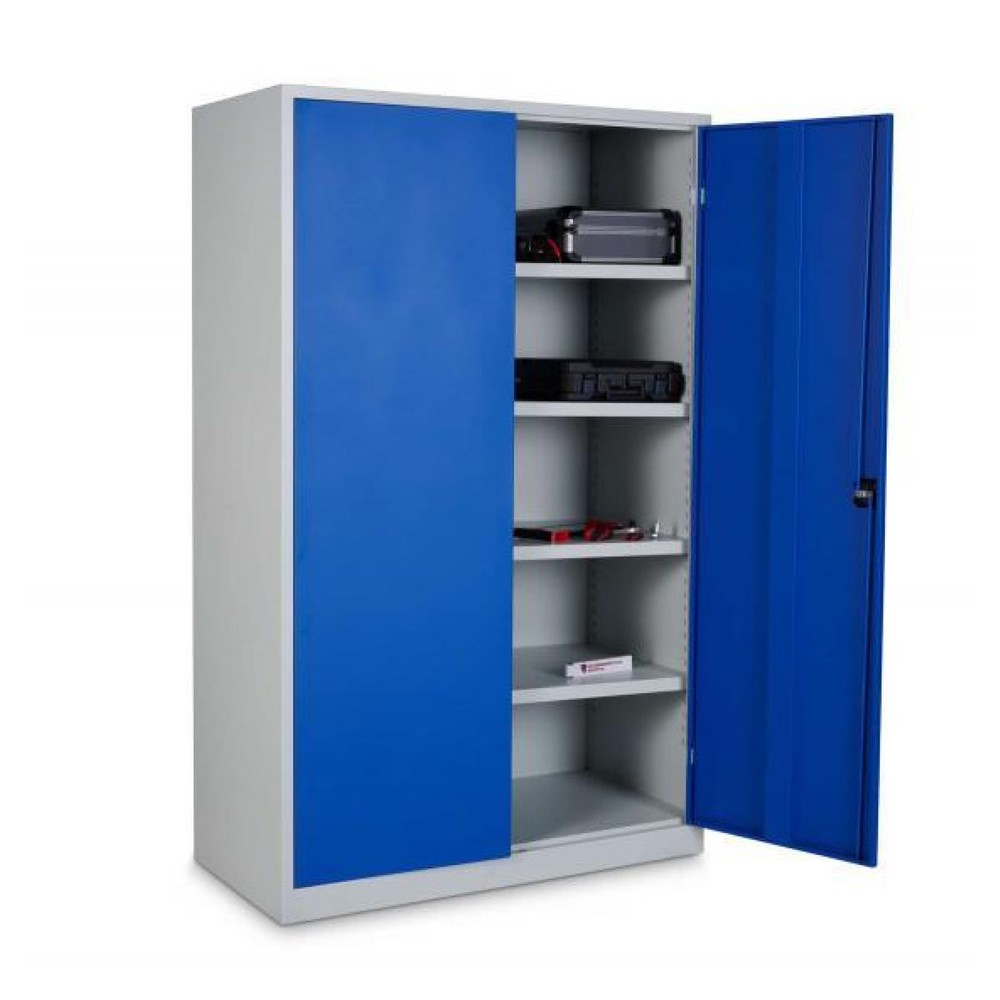 Productafbeelding nr. 5: Stalen kast HEMMDAL HS-XBT, 5 OH, hxbxd 1950 x 1200 x 500 mm, gepoedercoate legborden, lichtgrijs / gentiaanblauw