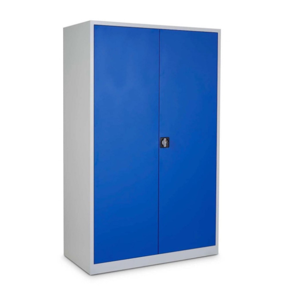 Productafbeelding nr. 1: Stalen kast HEMMDAL HS-XBT, 5 OH, hxbxd 1950 x 1200 x 500 mm, gepoedercoate legborden, lichtgrijs / gentiaanblauw