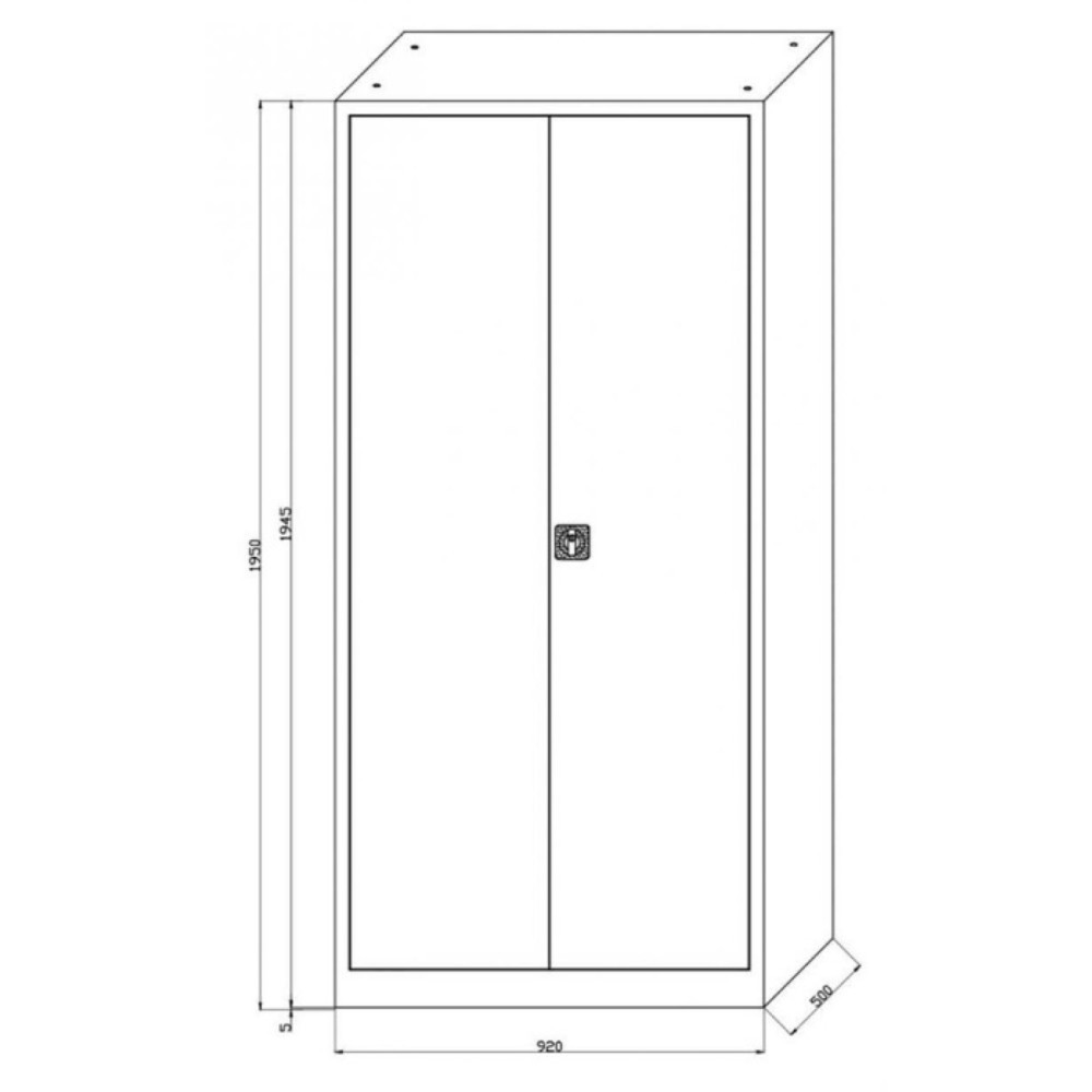 Productafbeelding nr. 2: Stalen kast HEMMDAL HS-XBT, 5 OH, hxbxd 1950 x 1200 x 500 mm, gepoedercoate legborden, lichtgrijs