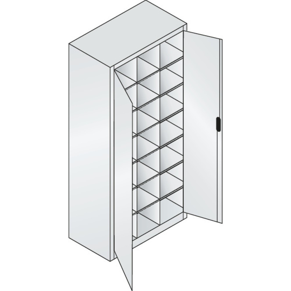 Productafbeelding nr. 2: Draaideurkast met 21 vakken, hxbxd 1.950 x 930 x 400 mm, antracietgrijs, lichtblauw