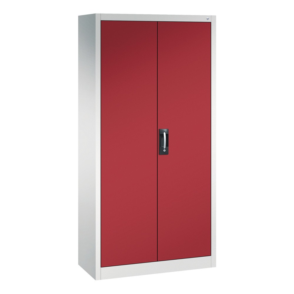 Productafbeelding nr. 1: Draaideurkast met 21 vakken, hxbxd 1.950 x 930 x 400 mm, lichtgrijs, robijnrood