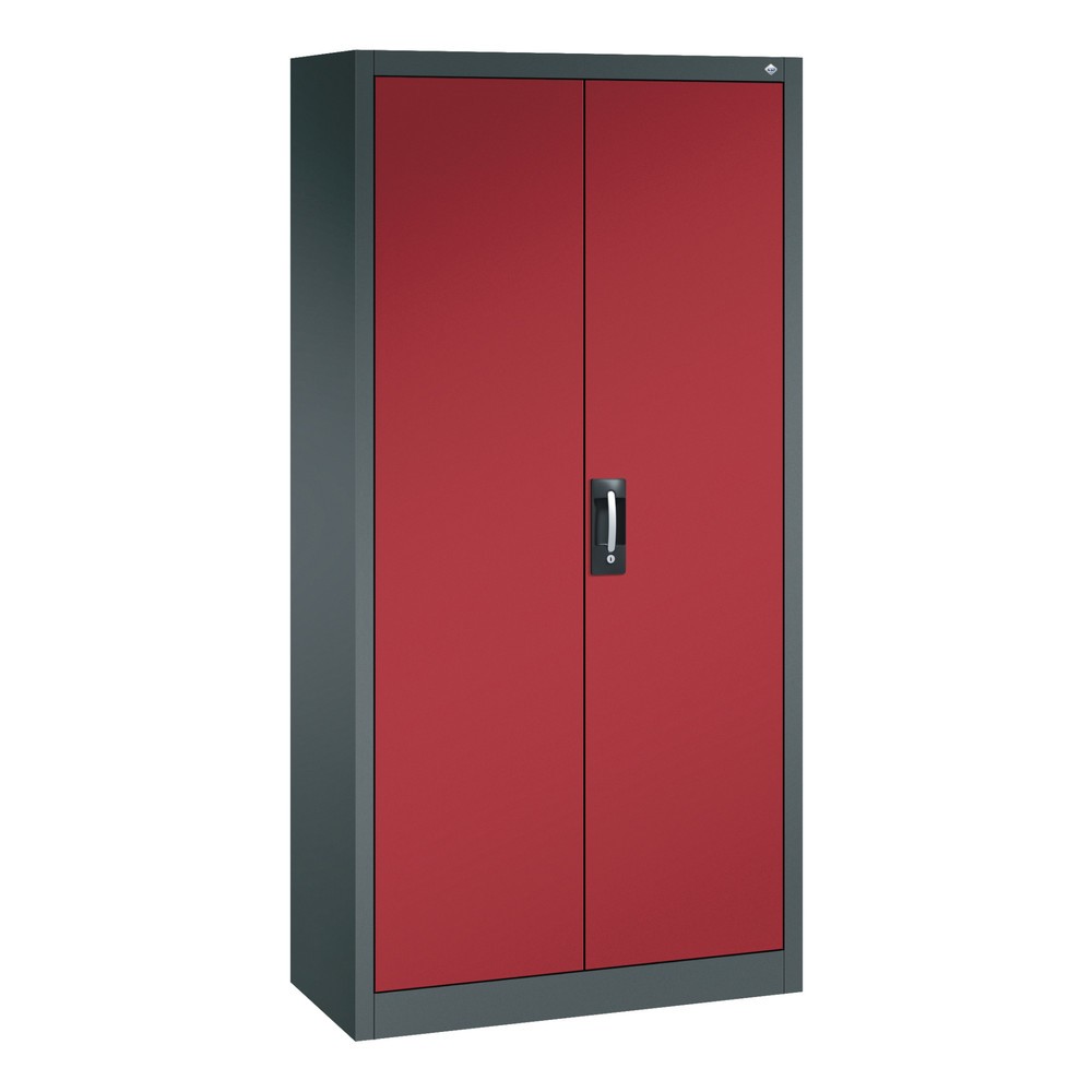 Productafbeelding nr. 1: Draaideurkast met 21 vakken, hxbxd 1.950 x 930 x 400 mm, antracietgrijs, robijnrood