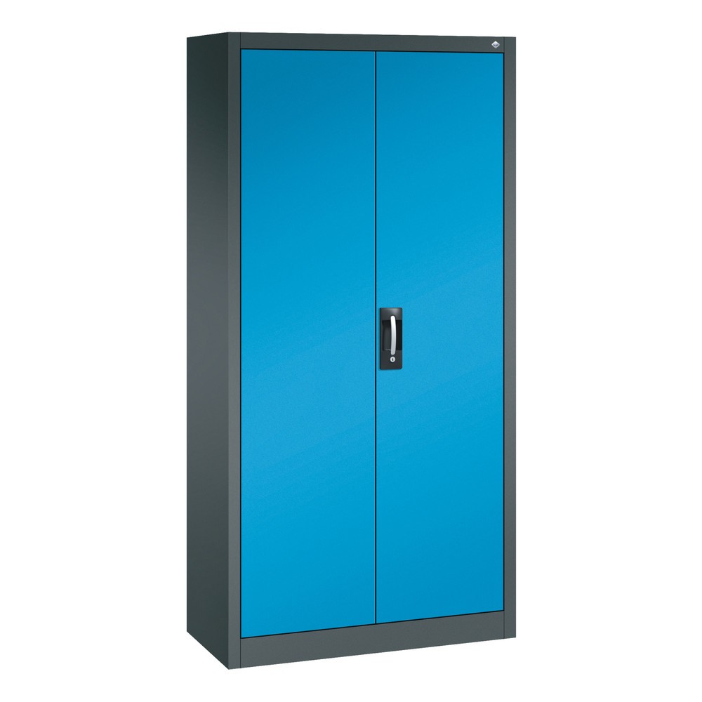Productafbeelding nr. 1: Draaideurkast met 21 vakken, hxbxd 1.950 x 930 x 400 mm, antracietgrijs, lichtblauw