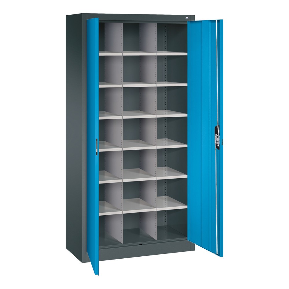 Productafbeelding nr. 3: Draaideurkast met 21 vakken, hxbxd 1.950 x 930 x 400 mm, antracietgrijs, lichtblauw