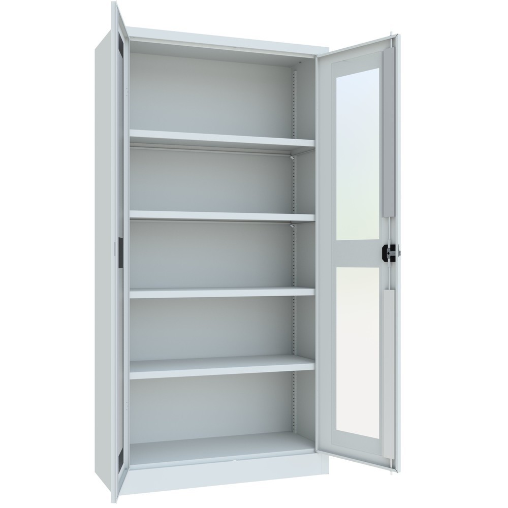 Productafbeelding nr. 7: Draaideurkast PAVOY met kijkvensters, hxbxd 1.950 x 1.000 x 400 mm, lichtgrijs, lichtgrijs