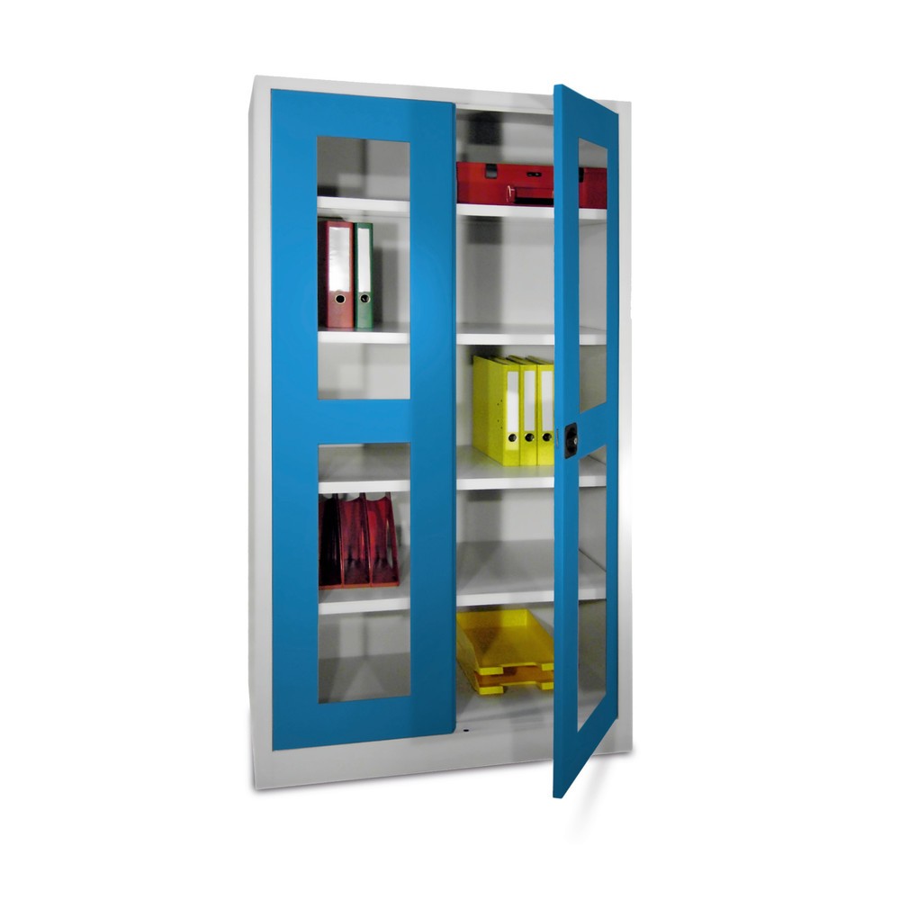 Product afbeelding: Draaideurkast PAVOY met kijkvensters, hxbxd 1.950 x 640 x 400 mm, antracietgrijs, antracietgrijs