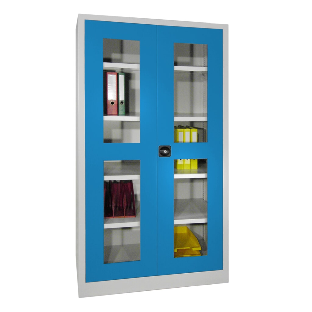 Productafbeelding nr. 5: Draaideurkast PAVOY met kijkvensters, hxbxd 1.950 x 640 x 400 mm, lichtgrijs, lichtgrijs