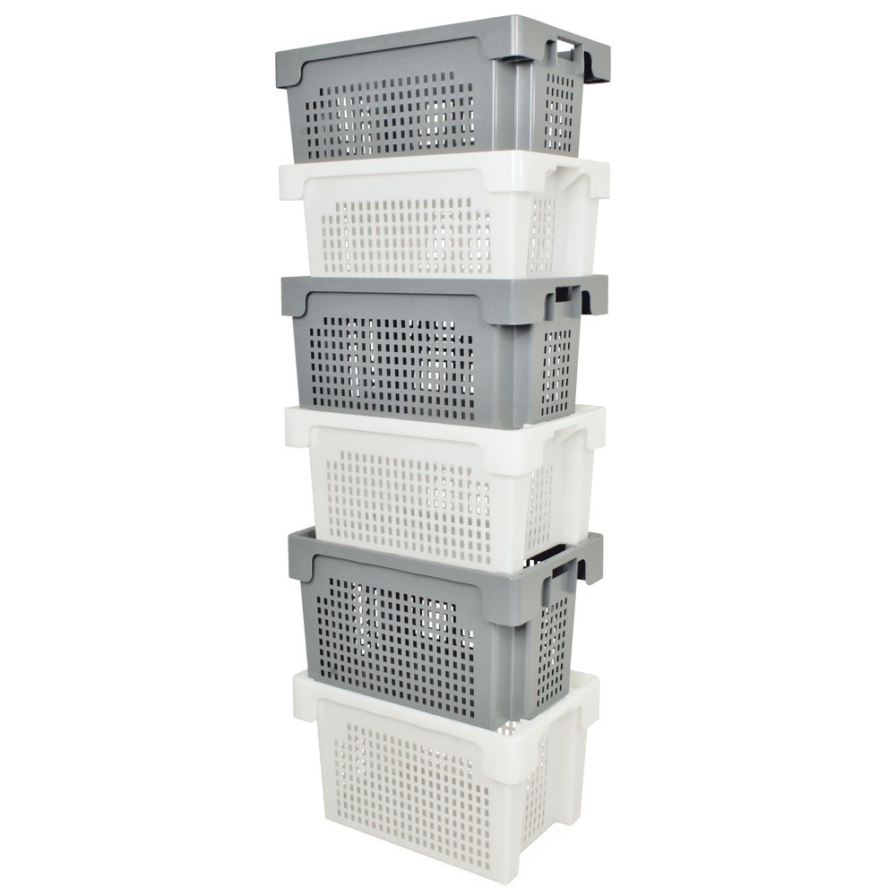 Productafbeelding nr. 2: Draaistapelbak, wanden + bodem doorbroken, 50 liter, grijs