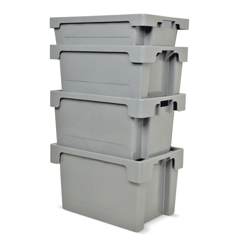 Euroboxen, wanden + bodem gesloten, 25 liter, wit Product afbeelding: Euroboxen, wanden + bodem gesloten, 25 liter, wit