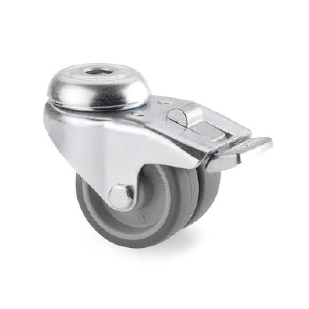 Product afbeelding: Dubbel wiel TENTE TPE, glijlager, schroefgat, laat geen strepen achter, Ø x breedte 50 x 50 mm, cap. 70 kg