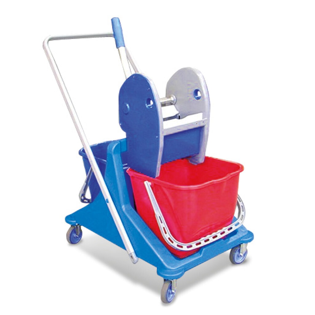 Dubbele schoonmaakwagen Harema® Profi, emmer 2x 15 l Product afbeelding: Dubbele schoonmaakwagen Harema® Profi, emmer 2x 15 l