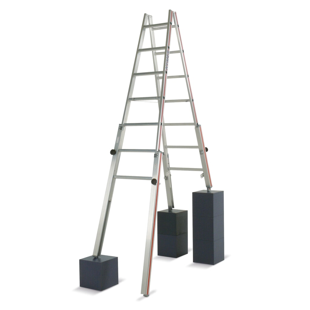 Dubbele sportenladder HYMER voor trappen, aan 2 zijden oploopbaar, stahoogte 0,77 m Productafbeelding nr. 1: Dubbele sportenladder HYMER voor trappen, aan 2 zijden oploopbaar, stahoogte 0,77 m