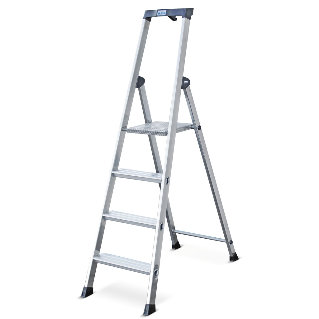 Dubbele trap KRAUSE®, ultrasterk geflenste verbindingen van aluminium, standhoogte 0,85 m Productafbeelding nr. 1: Dubbele trap KRAUSE®, ultrasterk geflenste verbindingen van aluminium, standhoogte 0,85 m
