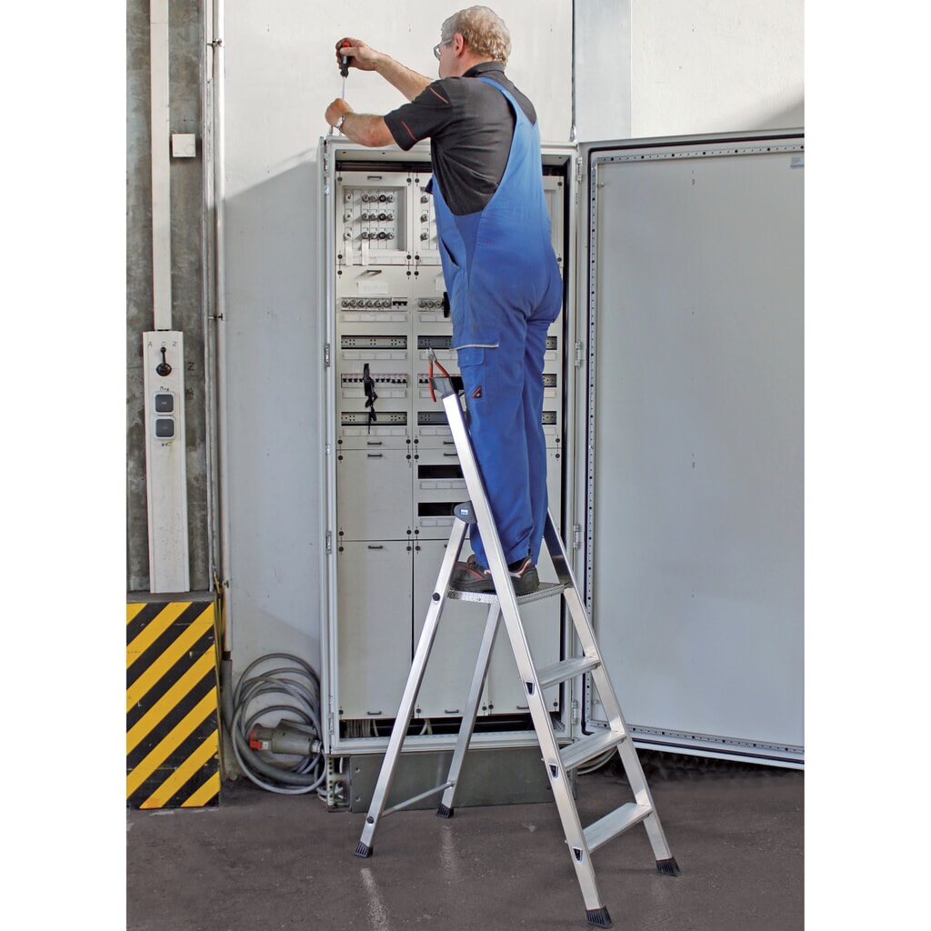 Dubbele trap KRAUSE®, ultrasterk geflenste verbindingen van aluminium, standhoogte 0,85 m Productafbeelding nr. 5: Dubbele trap KRAUSE®, ultrasterk geflenste verbindingen van aluminium, standhoogte 0,85 m