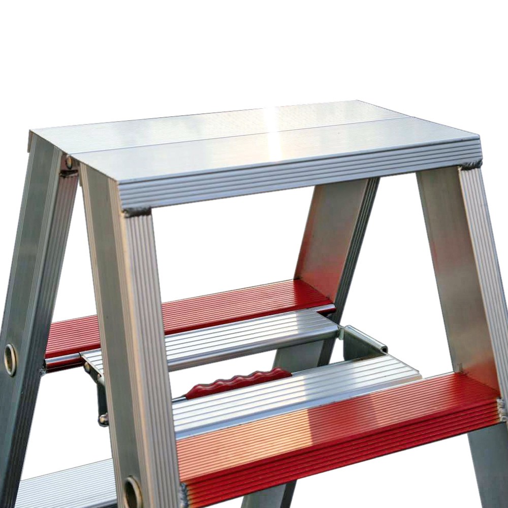Productafbeelding nr. 3: Dubbele trap, met geanodiseerde coating, 2-zijdig, stahoogte 1,25 m