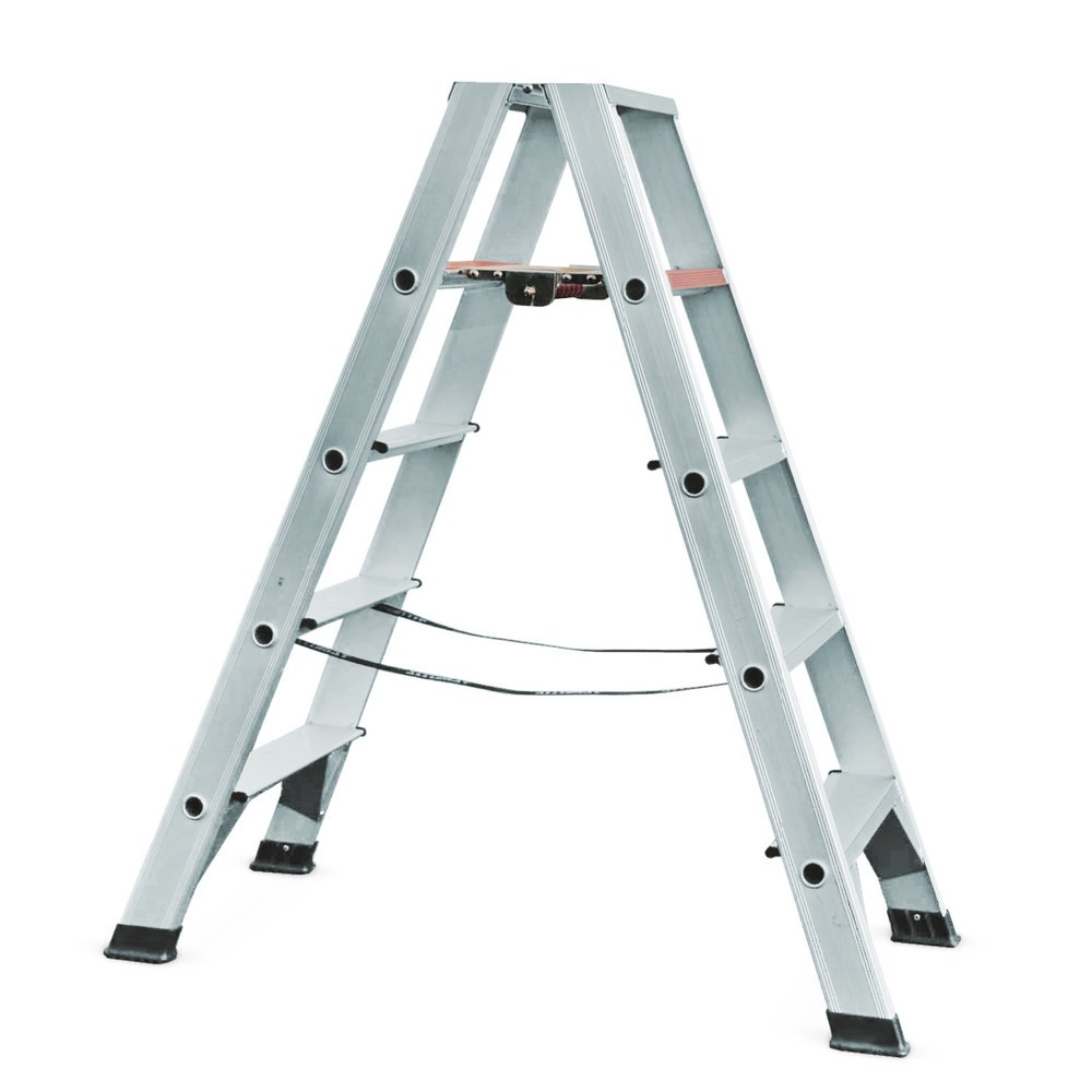 Product afbeelding: Dubbele trap, met geanodiseerde coating, 2-zijdig, stahoogte 1,25 m