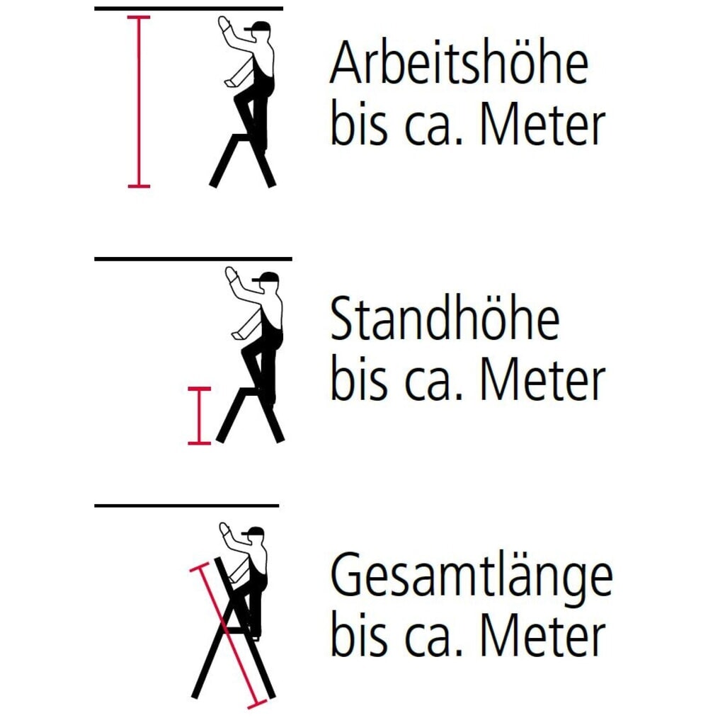 Geëloxeerde staande ladder ZARGES, 1-zijdig oploopbaar, stahoogte 0,80 m Productafbeelding nr. 2: Geëloxeerde staande ladder ZARGES, 1-zijdig oploopbaar, stahoogte 0,80 m
