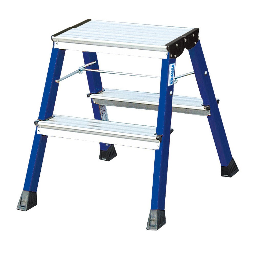 Productafbeelding nr. 1: Dubbele vouwtrap KRAUSE® uit aluminium, stahoogte 0,45 m, blauw