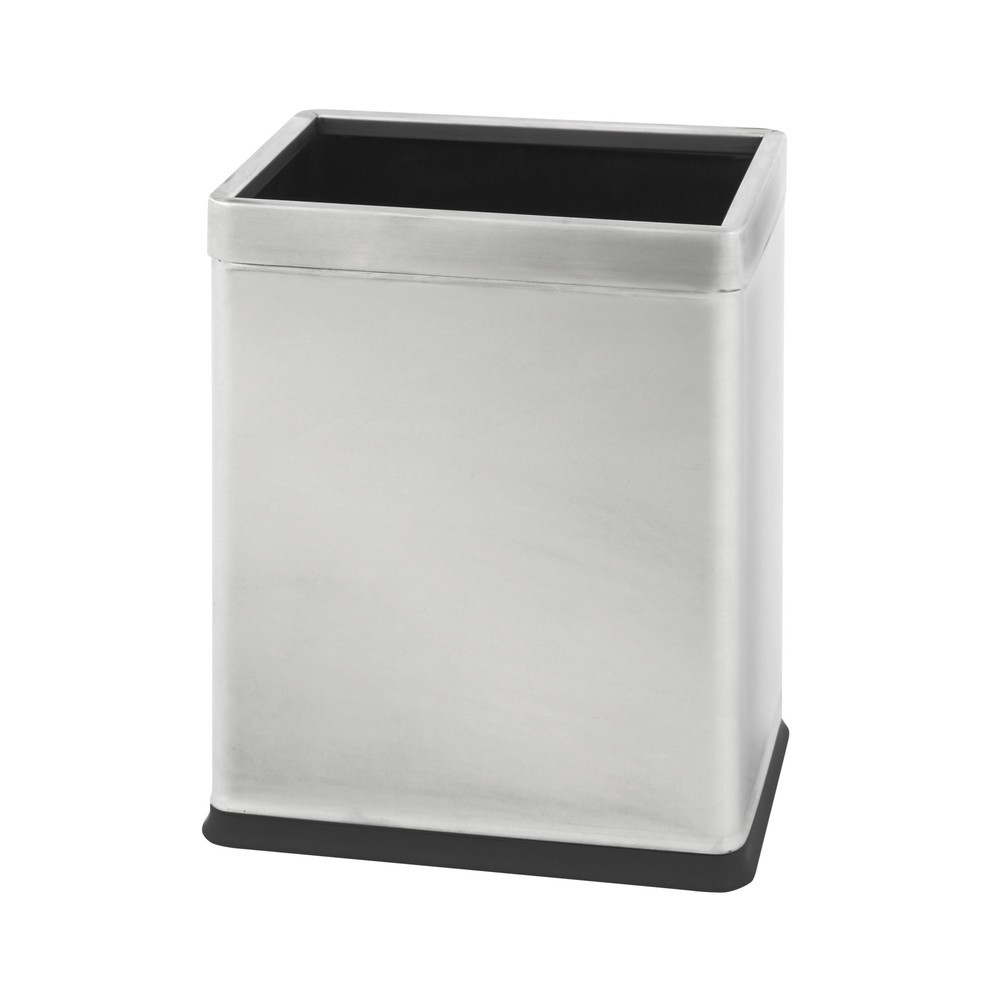 Product afbeelding: Dubbelwandige prullenbak, rechthoekig, 10 liter, mat roestvrij staal
