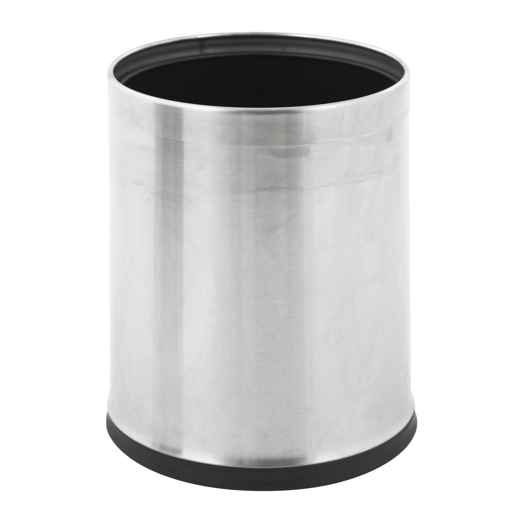 Product afbeelding: Dubbelwandige prullenbak, rond, 10 liter, mat roestvrij staal