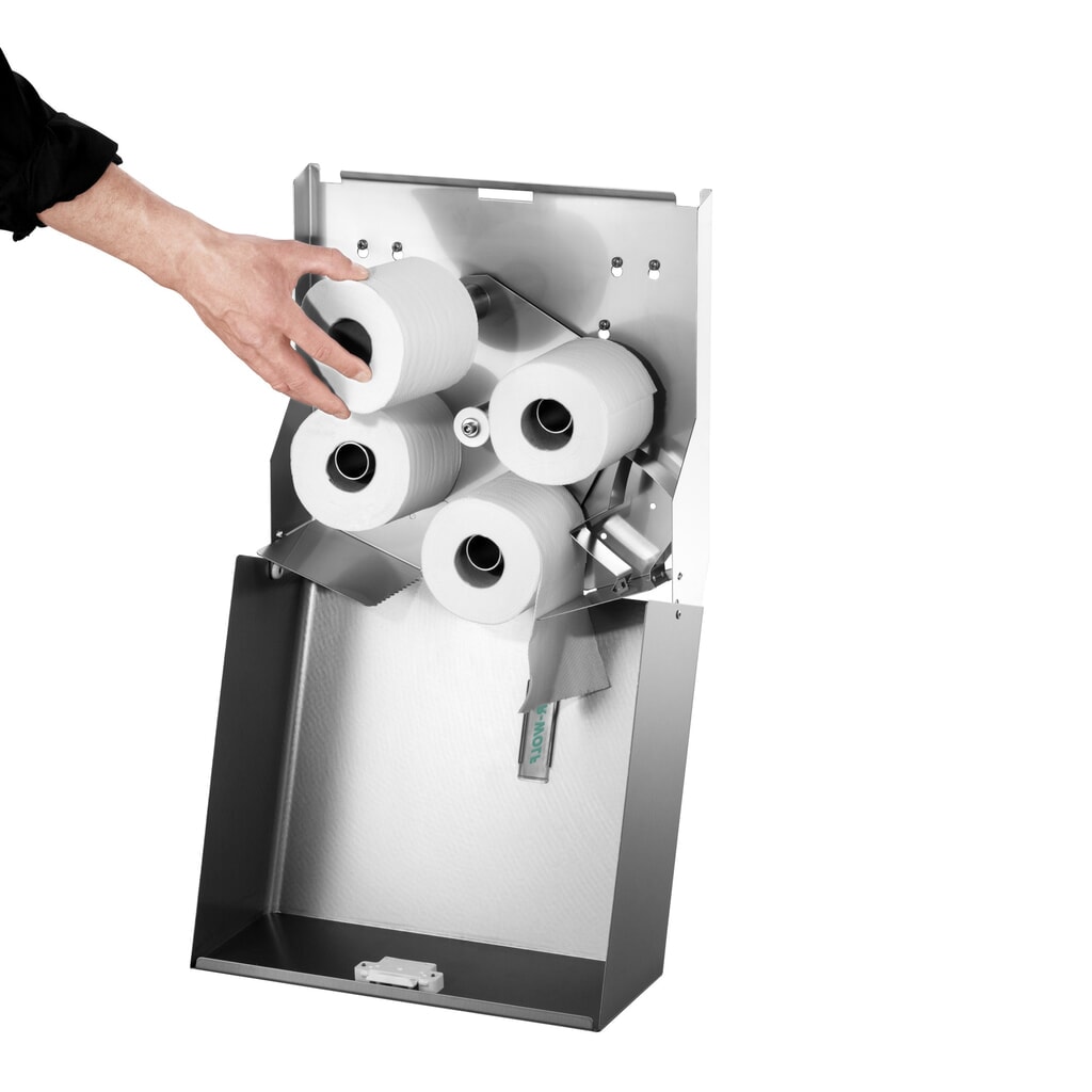 Duplex roldispenser Air-Wolf geborsteld roestvrij staal Productafbeelding nr. 9: Duplex roldispenser Air-Wolf geborsteld roestvrij staal
