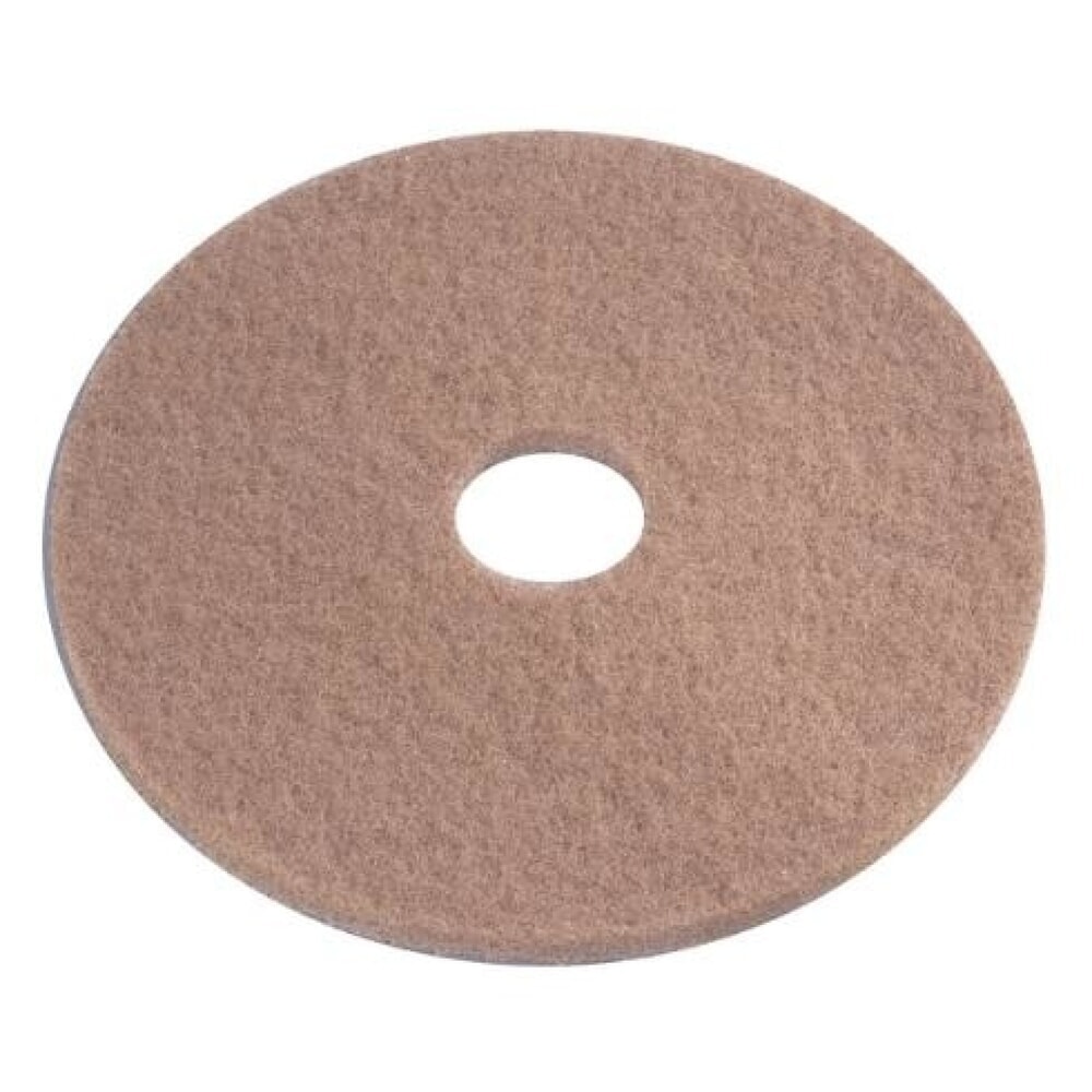 Eco Pad voor Nilfisk® boenmachine FM400, diameter 432 mm, verpakking van 5, lichtbruin Product afbeelding: Eco Pad voor Nilfisk® boenmachine FM400, diameter 432 mm, verpakking van 5, lichtbruin