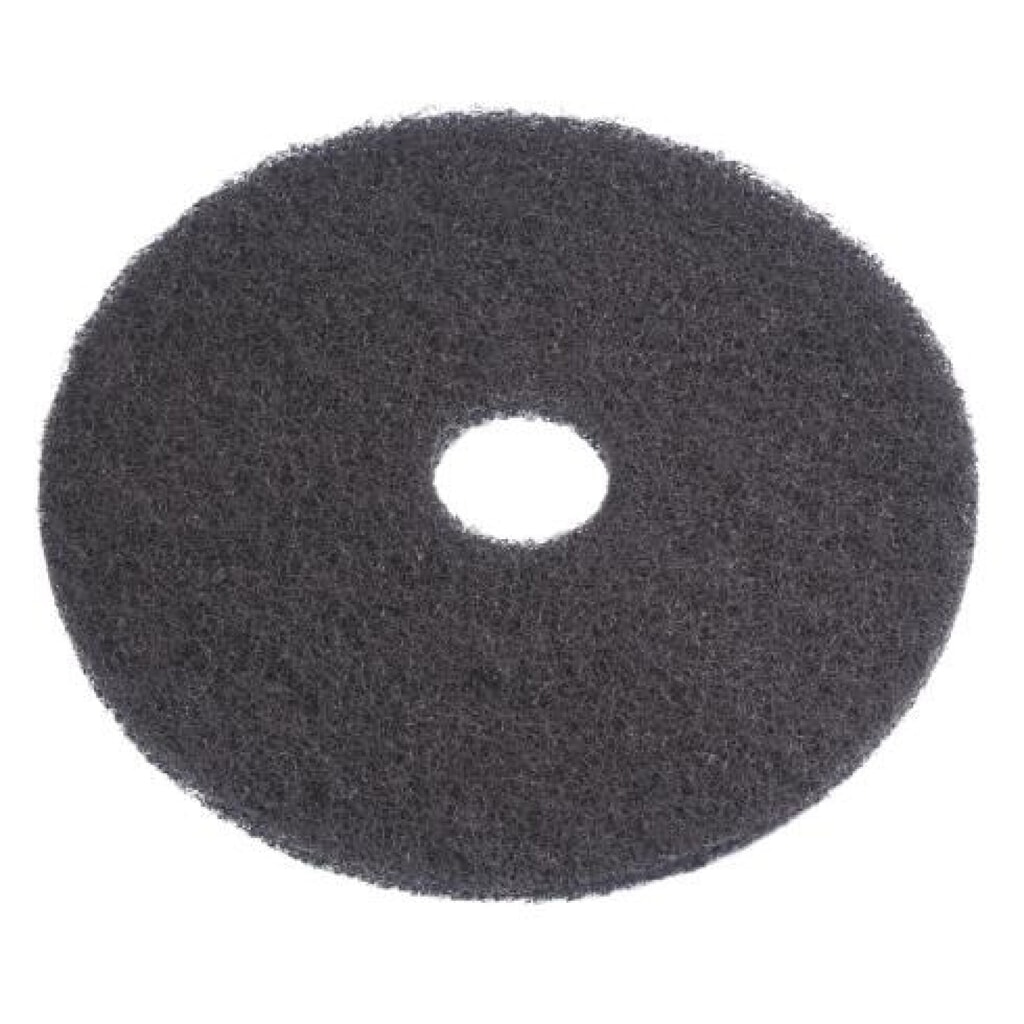 Eco Pad voor Nilfisk® boenmachine FM400, diameter 432 mm, verpakking van 5 stuks, zwart Product afbeelding: Eco Pad voor Nilfisk® boenmachine FM400, diameter 432 mm, verpakking van 5 stuks, zwart