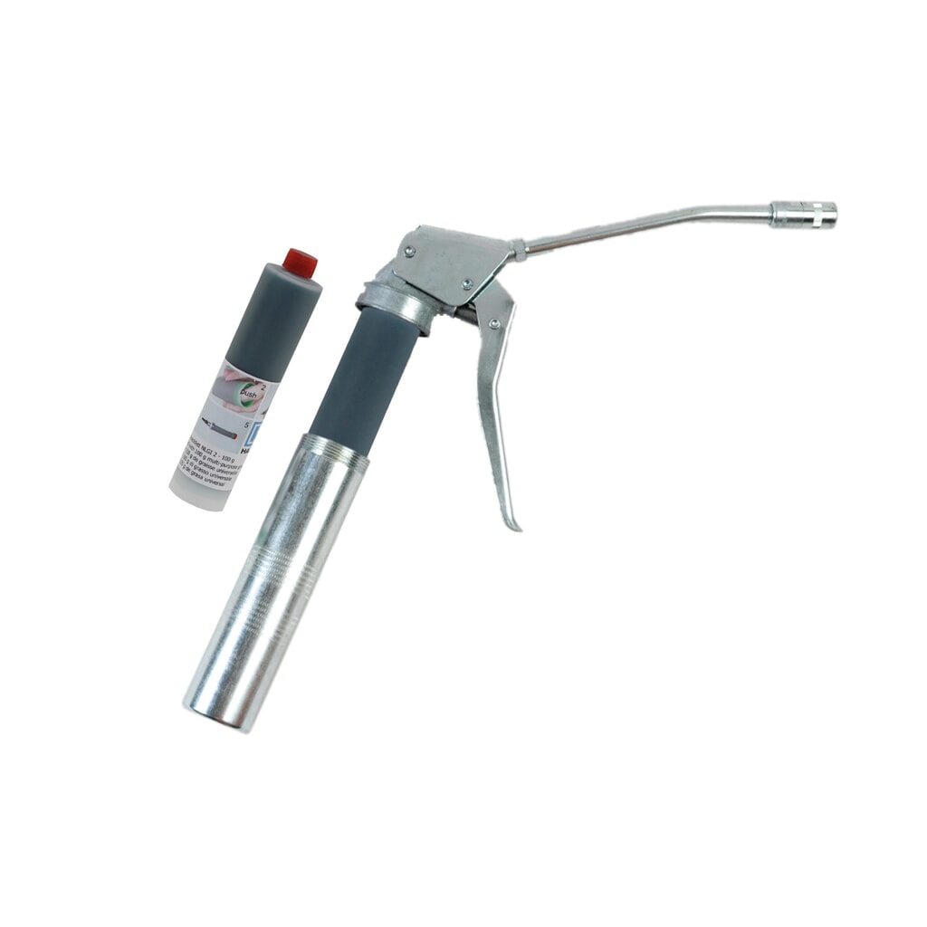 Eenhandige vetspuit SAMOA PEP 200, incl. sproeibuis, 4-klauwenmondstuk en 2 schroefpatronen Product afbeelding: Eenhandige vetspuit SAMOA PEP 200, incl. sproeibuis, 4-klauwenmondstuk en 2 schroefpatronen